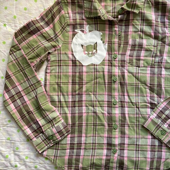 Screenprinted original design children's place green, pink and brown plaid - Picture 6 of 8